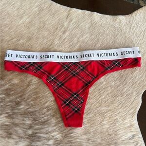 5/$25 Victoria's Secret Red and Black Plaid Thong